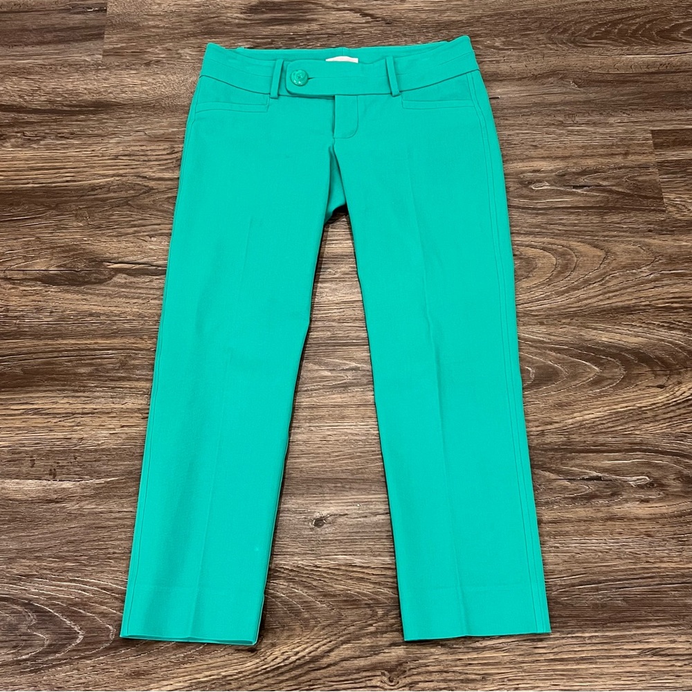 Lilly Pulitzer Womens Ankle Pants Sz 4 Green Straight Leg Stretch